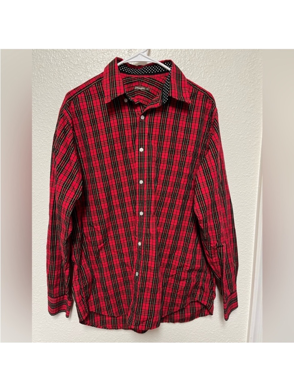 J. McLaughlin Red and Black Plaid Button-Up Shirt